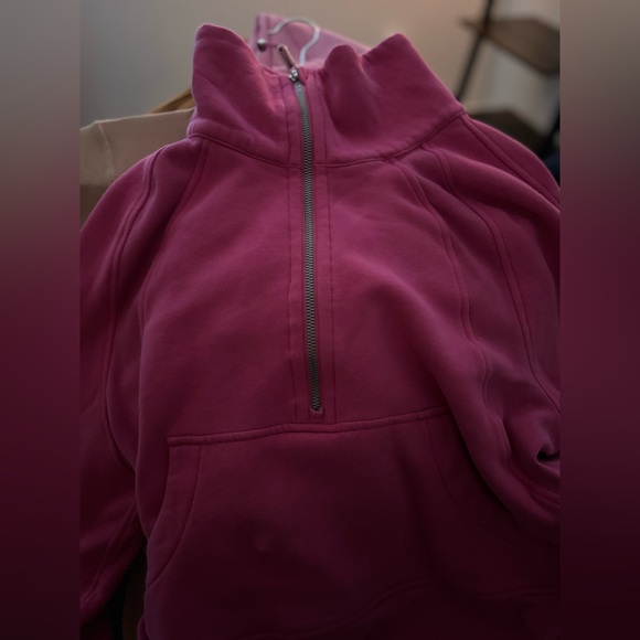 LULULEMON Sonic Pink Scuba Oversized Funnel Neck Half Zip NWOT! SZ M/L - Picture 7 of 8